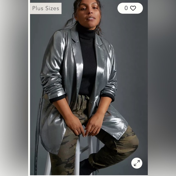 Anthropologie Mauve Zada Metallic Blazer. Size 2X - Picture 1 of 11